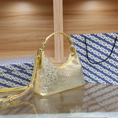 Bolso de Noche Elegante con Strass - Cartera de Gran Capacidad para Mujer