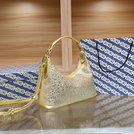 Bolso de Noche Elegante con Strass - Cartera de Gran Capacidad para Mujer