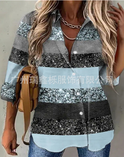 Camisa Estampada de Solapa para Mujer - Image 14