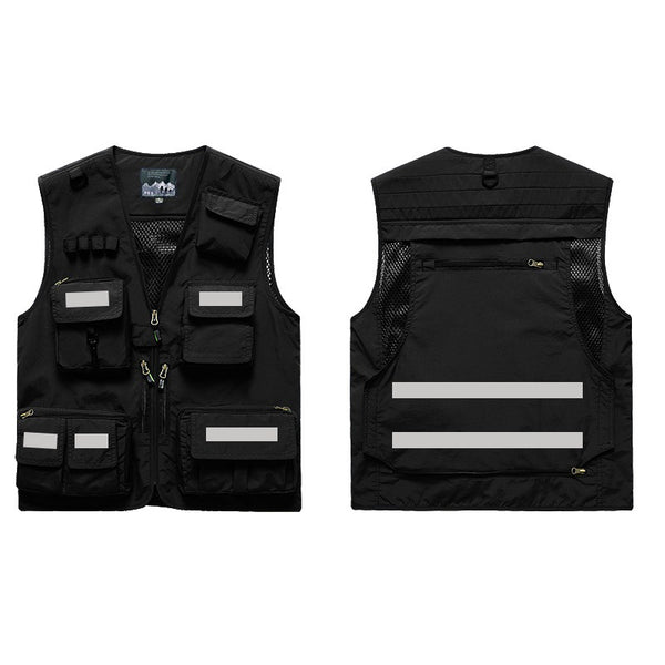 Chaleco de Trabajo Reflectante Unisex con Múltiples Bolsillos