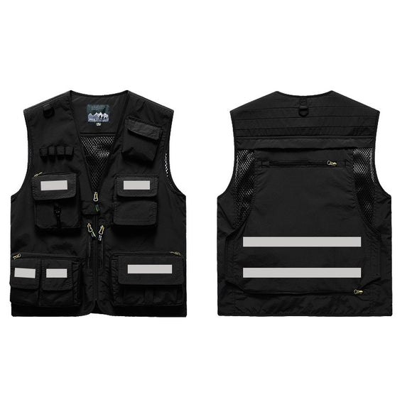 Chaleco de Trabajo Reflectante Unisex con Múltiples Bolsillos