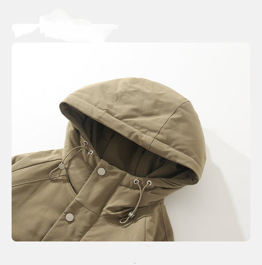 Chaqueta Acolchada de Plumón Blanco con Capucha para Hombre - Versátil y Cálida - Image 12