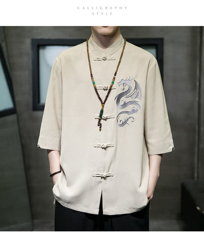 Camisa Hanfu Oversized de Seda Helada con Botones de Rana - Estilo Tradicional Moderno - Image 3