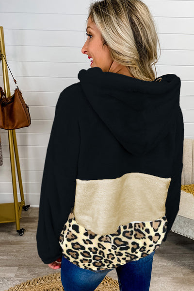 Sudadera con Capucha Estampado Leopardo Manga Larga - Image 4