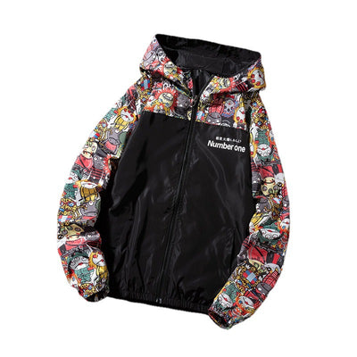 Chaqueta Camuflaje Estilo Coreano con Empalmes de Contraste - Image 9