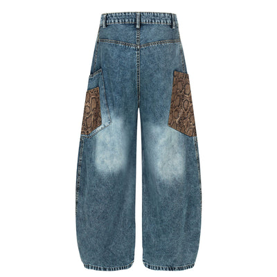 Pantalones Vaqueros Retro Anchos Lavado Desgastado para Hombre - Image 11