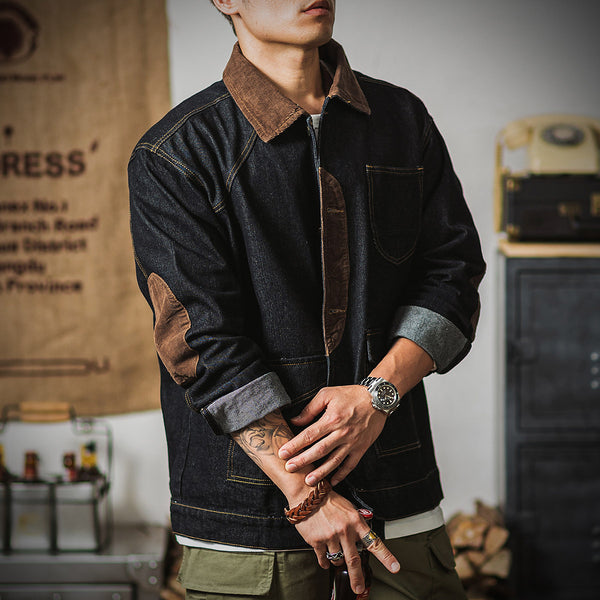 Chaqueta Safari Denim Vintage Lavado - Estilo Tough Guy para Hombre