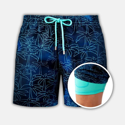 Pantalones Cortos Deportivos Estampados de Doble Capa para Hombre - Image 13