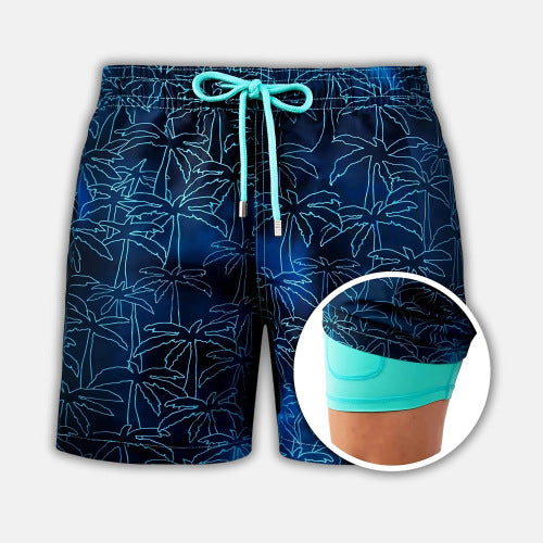 Pantalones Cortos Deportivos Estampados de Doble Capa para Hombre - Image 13
