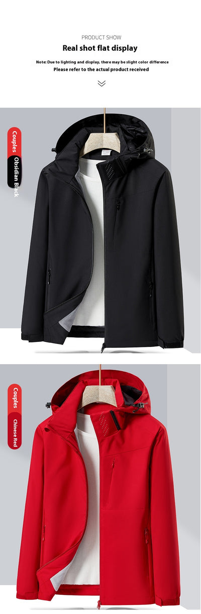 Lavender windproof sports jacket with a hood, full zipper, and fleece lining, shown on a hanger. - Image 31