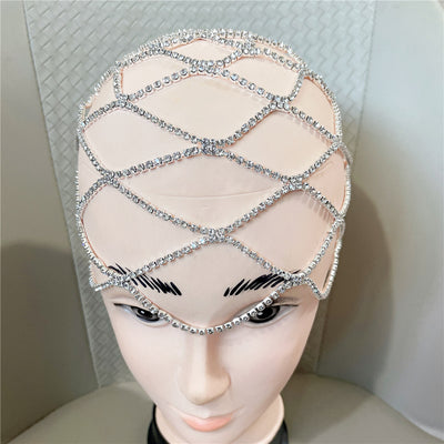 Tocado de Malla Deshilachada con Cristales Rhinestone Europeo y Americano - Image 6