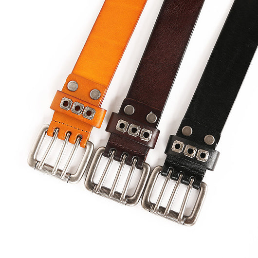 Cinturón de Cuero para Hombre Corns Hollow Rivet - Estilo y Durabilidad - Image 7