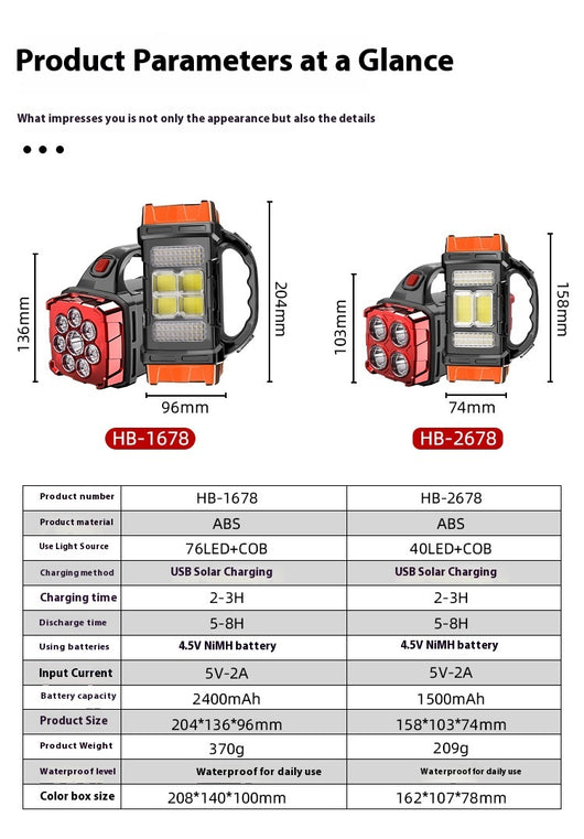 Linterna Solar LED Multifunción para Exterior - Image 10