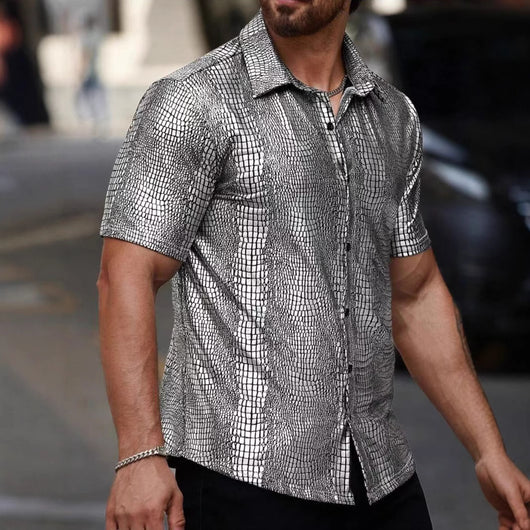 Camisa Casual Retro para Hombre con Cuello Solapa - Image 5