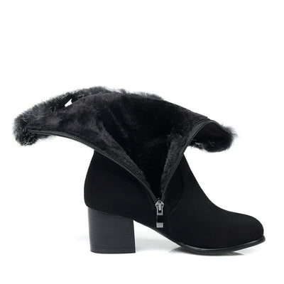 Botas de Nieve Caña Media en Gamuza y Pelaje de Conejo - Image 16