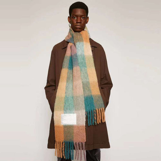 Bufanda de Mohair a Cuadros para Mujer - Image 8