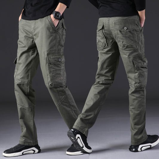 Pantalones de Trabajo Hombre Algodón Puro Bolsillos Múltiples Corte Recto - Image 2