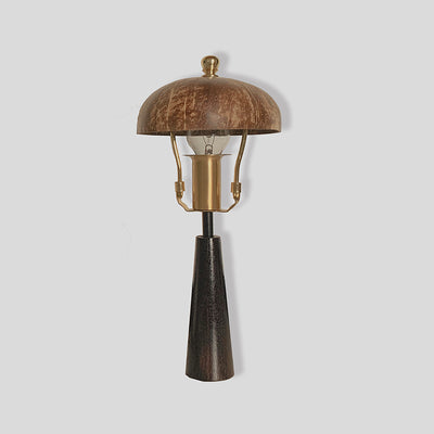 Lámpara de Mesita de Noche en Madera Maciza y Cáscara de Coco Estilo Vintage - Image 5