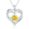 Female 925 Plateado Twelve Birthstone Pendant Necklace Platinum November