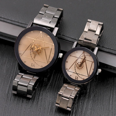 Reloj de Pareja Brújula Acero Inoxidable - Diseño Unisex Moderno
