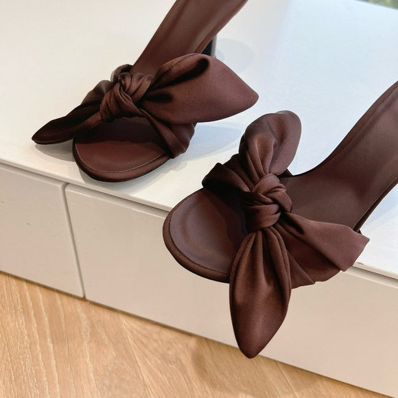 Sandalias de Tacón Stiletto con Moño para Mujer