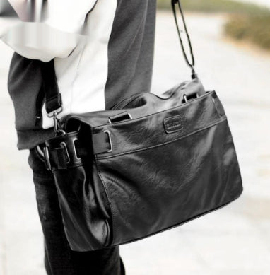Bolso de Cuero para Hombre - Maletín Casual de Gran Capacidad para Viajes - Image 9