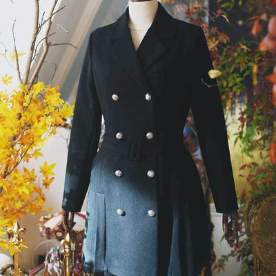 Traje Ejecutivo Mujer Doble Botonadura Falda Plisada Elegante - Image 17