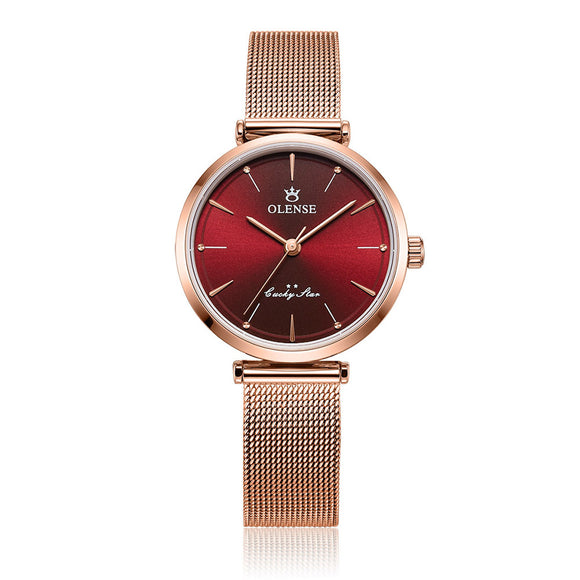 Reloj de Dama Correa Malla Acero Inoxidable Cuarzo