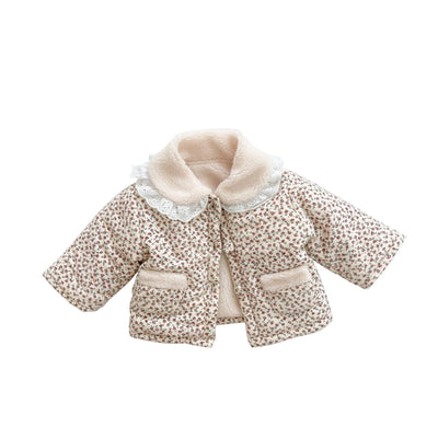 Chaqueta Acolchada Floral de Algodón con Forro de Terciopelo para Niña - Image 19