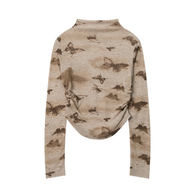 Blusa Cuello Alto Mariposas Estilo Americano para Mujer - Image 4
