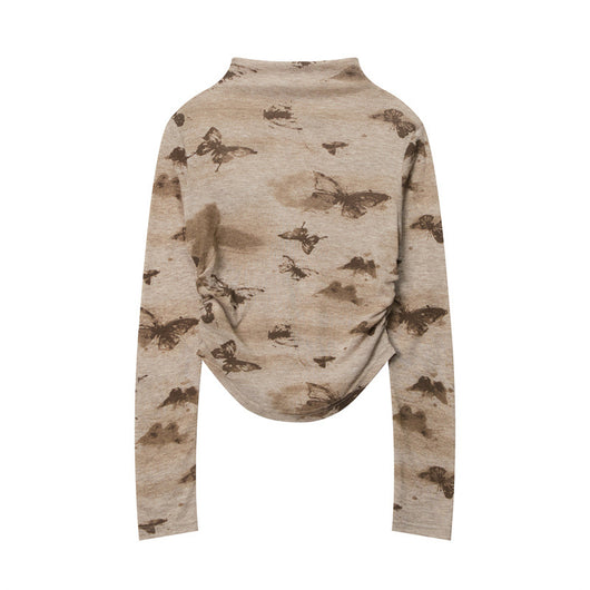 Blusa Cuello Alto Mariposas Estilo Americano para Mujer - Image 4