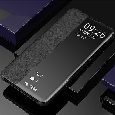 Funda Protectora con Ventana Lateral y Soporte para Teléfono
