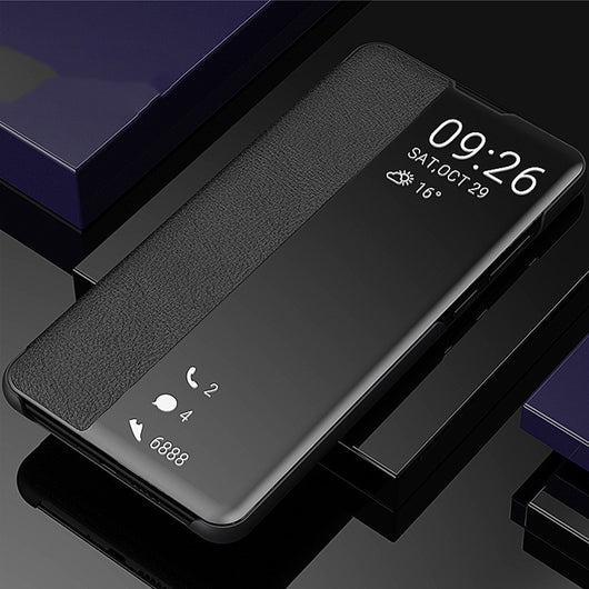 Funda Protectora con Ventana Lateral y Soporte para Teléfono