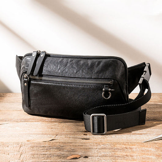 Cartera Multifuncional de Cuero Vacuno Vintage para Hombre