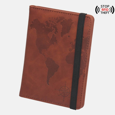 Cartera de Pasaporte con Mapa Mundial, Protección Antimagnética y Múltiples Compartimentos - Image 7