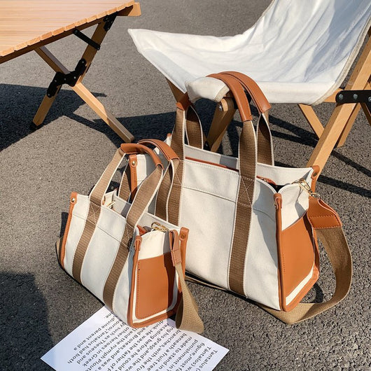 Bolsa de Lona Minimalista para Mujer - Estilo Simple y Versátil - Image 9