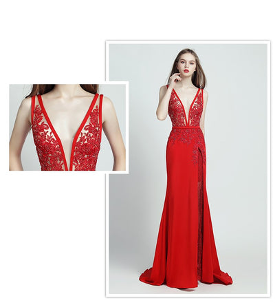Vestido Largo de Encaje con Perlas - Estilo Temperamento Elegante - Image 6