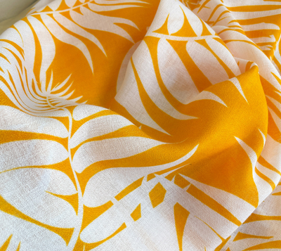 Pañoleta de Algodón y Lino con Estampado de Hojas para Mujer - Image 19