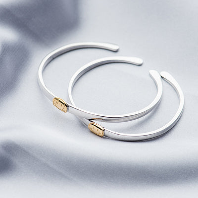 Pulsera de Plata Artesanal Japonesa con Cara Sonriente Dorada - Image 9