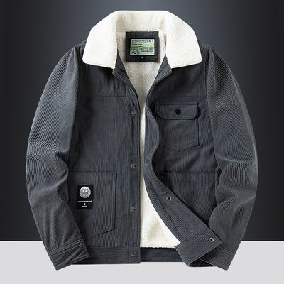 Abrigo de Pana para Hombre - Invierno Grueso y Cálido