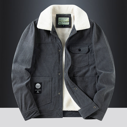Abrigo de Pana para Hombre - Invierno Grueso y Cálido