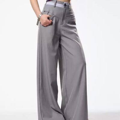 Pantalón Ancho Drapeado Vintage Arrugado para Mujer - Image 2