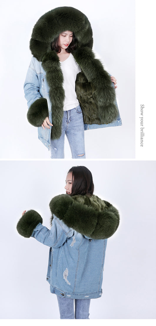 Chaqueta Denim con Forro Desmontable de Conejo - Image 18