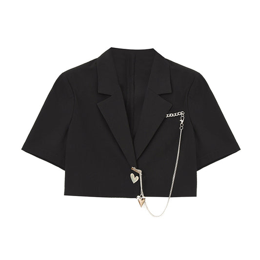 Blazer Corto de Diseño Minimalista para Mujer - Verano Casual Elegante