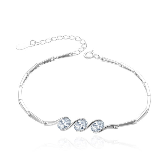 Pulsera de Plata con Circón Cúbico Estilo Coreano Colección Mori
