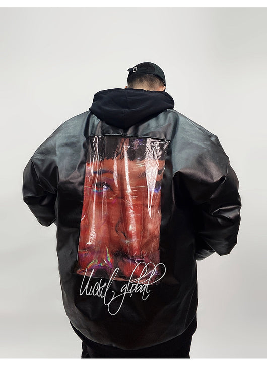 Chaqueta de Plumón Blanco Estilo Americano con Detalles de Cuero PU - Image 26