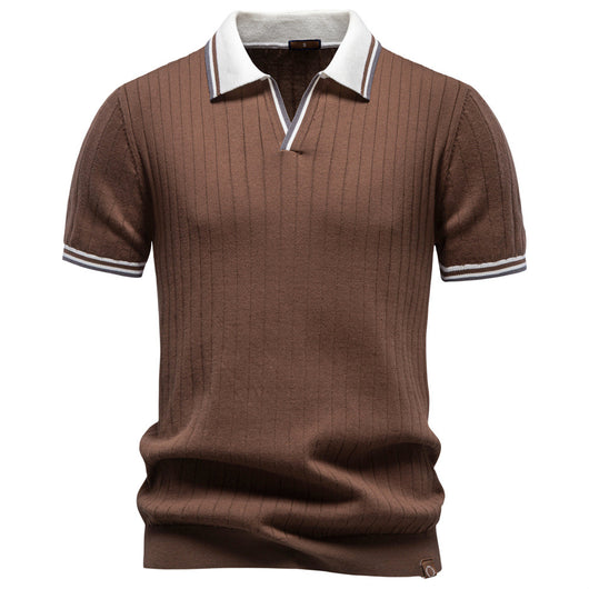 Polo Ejecutivo Bicolor de Manga Corta para Hombre