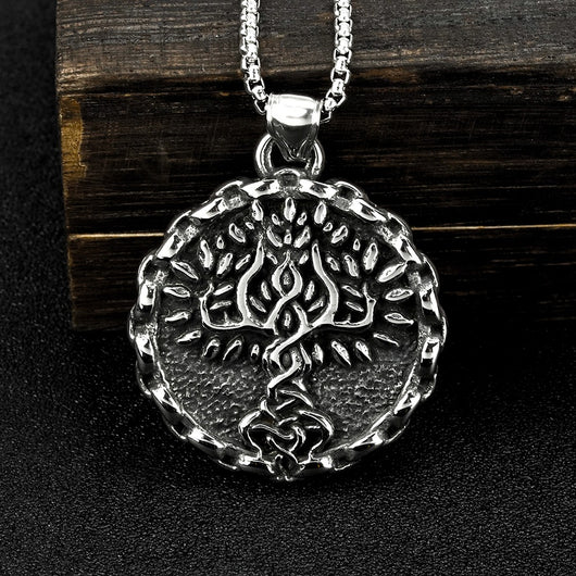 Collar Colgante Vikingo Árbol de la Vida en Acero Titanio para Hombre - Image 5