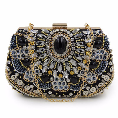 Bolso de Gala Elegante con Cristales y Diamantes Incrustados - Image 4