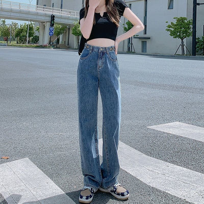 Jeans Rectos Azul Claro para Mujer - Corte Holgado y Moderno - Image 7